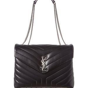YSL Loulou medium chain bag in black